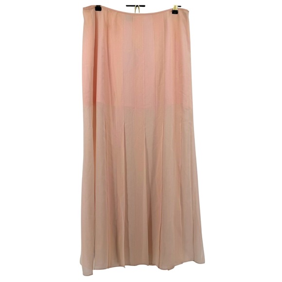 Magaschoni Dresses & Skirts - Magaschoni Silk Maxi Skirt Womens 12 Pink Pleated Panels Lined Candy Combo NWT